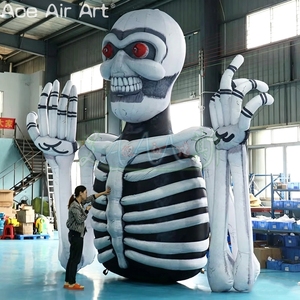 Sculpture de <span class=keywords><strong>squelette</strong></span> gonflable géante personnalisée, yeux rouges effrayants, <span class=keywords><strong>squelette</strong></span> <span class=keywords><strong>humain</strong></span> pour maison hantée, Halloween, carnaval, décoration extérieure - Product Image 4