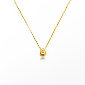 Acero inoxidable 14K oro PVD plateado geométrico 7MM circón lágrima gota collar titanio acero circón ovalado cuentas gargantilla collar - Product Image 1