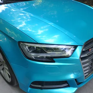 Glossy Crystal blue car decoration vinyl film car wrap opaque color vinyl film