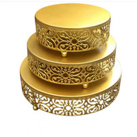Accessoires de table de mariage rétro de luxe léger européen, assiette à gâteau ronde, présentoir à gâteau haut, assiette à fruits, plateau à snacks, vente en gros Chine