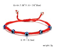 Turc Main Tressé Bleu Oeil Perles Bracelet Chanceux Rouge Chaîne Charme pour Femmes et Hommes Plaqué Or Mode Amitié Bijoux