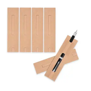 Custom Logo Brown Kraft Paper Sleeve Bag Ballpoint Pen Sleeves for Pen Packaging