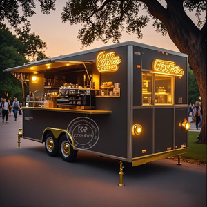 Trang bị đầy đủ thức ăn nhanh xe tải Kem giỏ hàng cà phê đường phố bán hàng tự động xe tải nhà máy Giá điện thoại di động vuông thực phẩm Trailer - Product Image 4