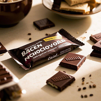 Envoltura de barra de chocolate de seta de energía de proteína de nuez de caramelo sellada con lado trasero de sellado térmico impreso personalizado bolsas de mylar