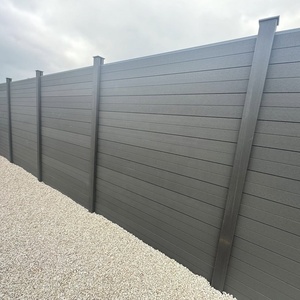Paneles de Cercado Compuestos de WPC con Relieve Ligero y Aspecto de <span class=keywords><strong>Madera</strong></span>, con Postes para Jardín <span class=keywords><strong>Exterior</strong></span>, Kit Completo - Product Image 4