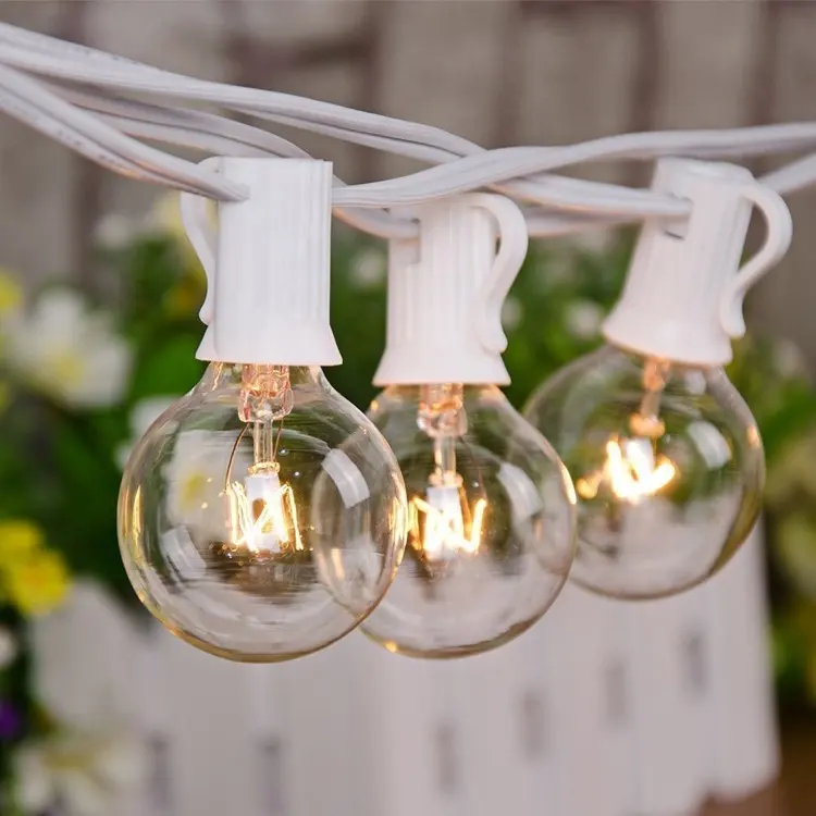 Khả Năng Kết Nối Led Đèn Giáng Sinh Ngoài Trời Trang Trí Edison Đèn Với Đèn Sợi Đốt Bulb Mỹ Cắm Dây Màu Trắng