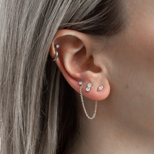 Pendientes de Plata de Ley 925 CANNER con Doble Cadena y Borla, Diseño de Ojo de Caballo Marquise, Zirconia 5A, Joyería de 18k - Product Image 3