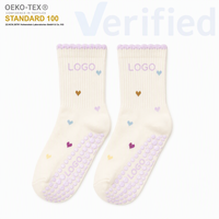 Chaussettes de Pilates pour femmes, en coton, écologiques, antibactériennes, à séchage rapide, respirantes, avec grip, pour le yoga et le fitness, avec logo personnalisé