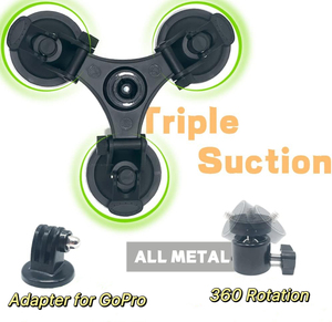 360 Độ Bóng đầu ba Cốc máy ảnh DSLR hút gắn kết cho GoPro anh hùng Sony <span class=keywords><strong>Garmin</strong></span> Xiaomi Yi hành động máy ảnh xe cửa sổ chủ - Product Image 2