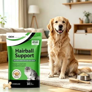 Compléments alimentaires pour animaux de compagnie en gros, personnalisés, sous marque privée, pour la santé de la peau, du pelage et la digestion, comprimés à croquer crémeux et croquants pour la prévention des boules de poils chez les chats - Product Image 3