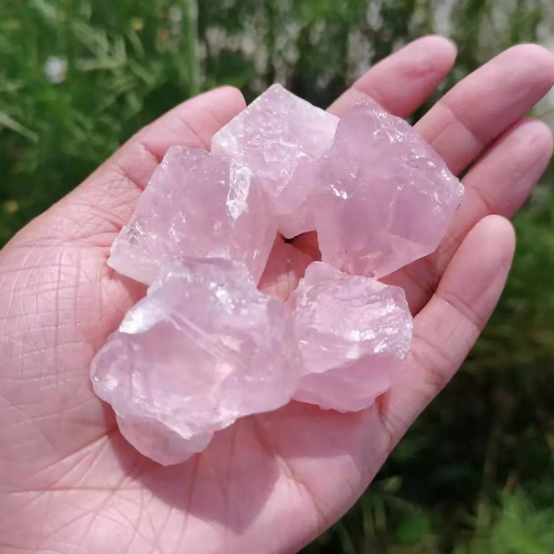 Natural rose quartz crystal raw stone rough Gemstone mineral sample pink crystals healing stones for decoration