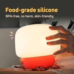 โคมไฟตั้งโต๊ะรูปเห็ดน่ารัก ไฟกลางคืนซิลิโคน LED สำหรับห้องนอน ไฟตกแต่งแบบชาร์จได้ ของขวัญการ์ตูนสำหรับเด็ก - Product Image 3