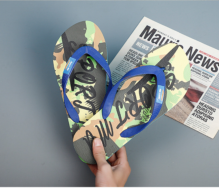 Custom Logo Design PE Filp Flops Men Summer Beach Shoes Printing Filpflops Slippers