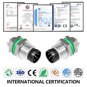 <span class=keywords><strong>Sensor</strong></span> Circular a prueba de agua IP67, Cable de soldadura de <span class=keywords><strong>6</strong></span> pines, toma de corriente Industrial con fijación frontal, conector M8 * 1,0 Panel M8 - Product Image 5