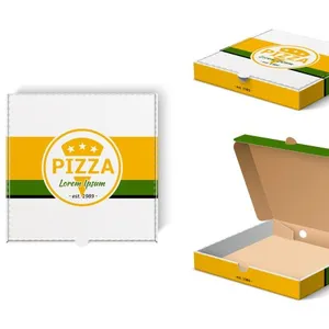 YIYANG Custom 10 12 14 13 16 5X5 Inch Packaging Corrugated White Customizable Slice Plain Heat Pizza Boxes For CIF