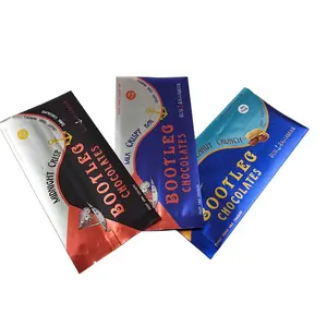 Custom Waterproof Mylar Bags Side Gusset Recyclable Packaging for Chocolate Bar and Candy Wrappers for Mushroom Bar Storage
