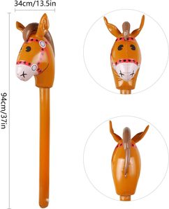 Bâton gonflable tête <span class=keywords><strong>de</strong></span> cheval en PVC épais, jouet <span class=keywords><strong>de</strong></span> dessin animé à main pour enfants, accessoire <span class=keywords><strong>de</strong></span> <span class=keywords><strong>jeu</strong></span> <span class=keywords><strong>de</strong></span> fête, multicolore - Product Image 4