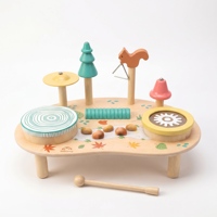 Interactive Wooden Baby Musical Toy Nature-Themed Sensory Activity Board featuring Soft Light-Up Keys Percussion Instruments