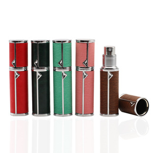 Leather Perfume Bottle Top Quality Customized Colorful Pocket Size Leather Shell Case Luxury Travel Spray Perfume Bottle Atomizer 5ml
