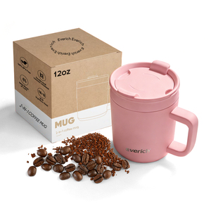 Taza de <span class=keywords><strong>Café</strong></span> de Acero Inoxidable de Doble Pared Everich para Camping, 12 oz, con Aislamiento Térmico de 12 a 24 Horas y Asa - Product Image 1