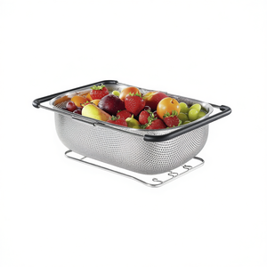 Passoire à légumes professionnelle de luxe en acier inoxydable, grand égouttoir pour évier, passoire à fruits - Product Image 2