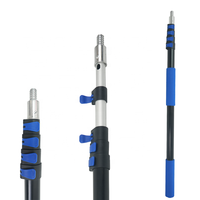 Perche d'extension portable avec verrous rapides bleus, tige en aluminium léger pour fenêtres et sols