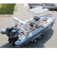 Vente flash - Bateau pneumatique en fibre de verre CE 7,6 m (25 pieds) avec moteur hors-bord, yacht de luxe, RIB760 personnalisé