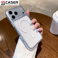 Coque de téléphone transparente en acrylique haute clarté, style Ins, avec grande fenêtre, chargement magnétique sans fil et couverture intégrale pour iPhone 14-18 Pro Max/Pro