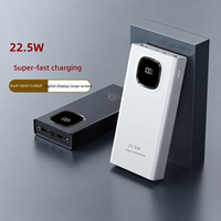 Power Bank Plastik 20000mAh Grosir dengan Layar LED Digital, Kabel Data Terintegrasi, Logo Kustom OEM, Pengisi Daya Portabel Ringkas Universal