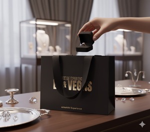 MH <span class=keywords><strong>2025</strong></span> xu hướng sản phẩm sang trọng tùy chỉnh túi giấy màu đen với logo cho bao bì quà tặng trang sức - Product Image 3