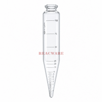Fiole de centrifugation de laboratoire pour pétrole 100 ml, tube de centrifugation en verre à fond conique, marque OEM REACWARE