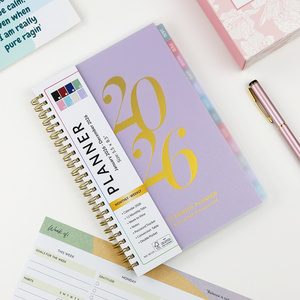 Bán buôn nhà máy hoàng tử A5 2026 kế hoạch máy tính xách tay <span class=keywords><strong>PP</strong></span> Bìa biểu tượng tùy chỉnh kim loại xoắn ốc ràng buộc Nhật Ký Tạp Chí máy tính xách tay cho món quà - Product Image 1