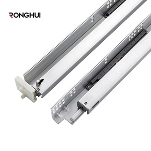 Rebound Soft Close Bottom Mounted <span class=keywords><strong>Drawer</strong></span> <span class=keywords><strong>Slide</strong></span> Mở Rộng Đầy Đủ Ba Phần Trượt Ngăn Kéo Ẩn - Product Image 3