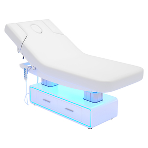 Bonita y práctica iluminación ambiental personalizada cama de masaje eléctrica 3/4 motores con cajones de almacenamiento - Product Image 1