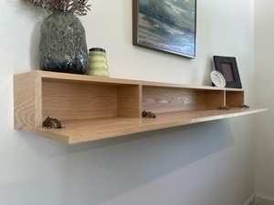 Estante oculto flotante personalizado <span class=keywords><strong>de</strong></span> fábrica, <span class=keywords><strong>chimenea</strong></span> <span class=keywords><strong>de</strong></span> almacenamiento oculto, <span class=keywords><strong>viga</strong></span> <span class=keywords><strong>de</strong></span> caja <span class=keywords><strong>de</strong></span> <span class=keywords><strong>madera</strong></span> dura <span class=keywords><strong>de</strong></span> roble moderna lisa - Product Image 2