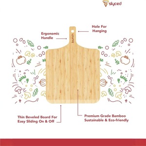 Support à pizza en bois avec poignée pour pique-nique en plein air et utilisation en cuisine - Product Image 3