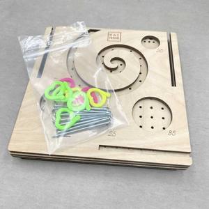 ऑल-इन-वन मल्टीफंक्शनल लकड़ी के यार्न का कटोरा क्रोकेट बुनाई ब्लॉकिंग बोर्ड क्रोकेट गेज रूलर सुई स्टॉपर होल्डर बुनाई उपकरण - Product Image 4