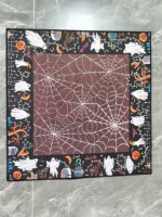 Nouveau tapis de mahjong américain pour Halloween, fin, antidérapant, réduction du bruit, housse de table, tapis de jeu personnalisé, tapis de jeu de société, lot de 2 pièces