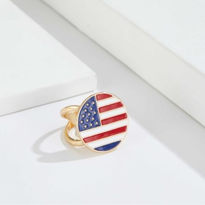 Independence Day Flag Scarf Clip Alloy Silk Screen Printing Modern Style Display Accessory - Product Image 1