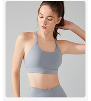Sujetador deportivo de Yoga con cuello en V sin costuras para mujer, ropa deportiva de gimnasio XXX XXL, sujetador elástico ligero y transpirable de cuatro vías, parte delantera superior