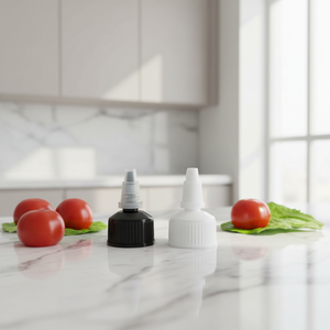 Tapa dispensadora de plástico con boquilla larga y gotero, 18/410, 20/410, 24/410, 28/410, para botella de salsa de 100 ml, a prueba de niños, para productos químicos - Product Image 5