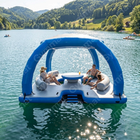 Île flottante gonflable géante pour la famille, flotteur de lac, plateformes marines en PVC Drop Stitch, Isola Gonfiabile