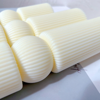 6 modèles de moules en silicone cylindriques pour bougies, motifs géométriques abstraits, décoratifs, rayés, torsadés et côtelés, pour bougies pilier en cire de soja