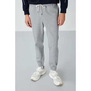 Pantalones Deportivos Grises Melange para Hombre, Cintura Elástica, Corte Estándar, Casuales, Transpirables - Product Image 3