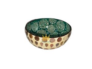 Bols en noix de coco double face faits à la main en nacre, bols en coquillage naturel durable pour un intérieur élégant - Product Image 3