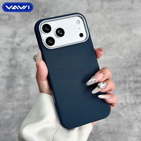 VAWI L182 Étui de téléphone TechWoven de luxe avec cadre d'objectif métallique, antichoc, antidérapant, magnétique pour iPhone 13~15 16 17 Pro Max