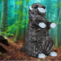 Décoration de Noël animale réaliste grandeur nature en fibre de verre animée Husky sibérien Lapin Marmotte Lion marin avec Bluetooth