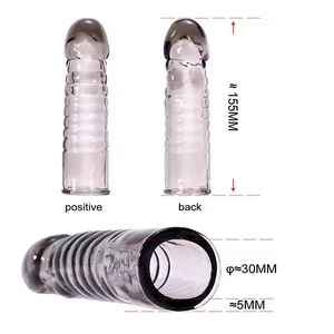 Angebot: Wiederverwendbares, Abwaschbares Silikon-Kristall-Kondom mit Spikes und Noppen für Herren, Sexy Design - Product Image 5