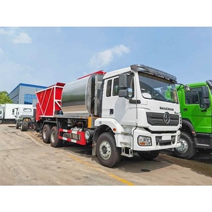 รถบรรทุกปูยางมะตอย Shacman 6X4 สำหรับงานซีลถนนกรวด รถเกลี่ยยางมะตอยแบบซิงโครนัส ขาย - Product Image 2