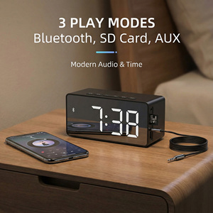 Altoparlante Bluetooth BT508 con Ricarica USB, Radio, Orologio Musicale con Allarme, <span class=keywords><strong>Stereo</strong></span> LED da Scrivania in Plastica con Cambio Colore - Product Image 2